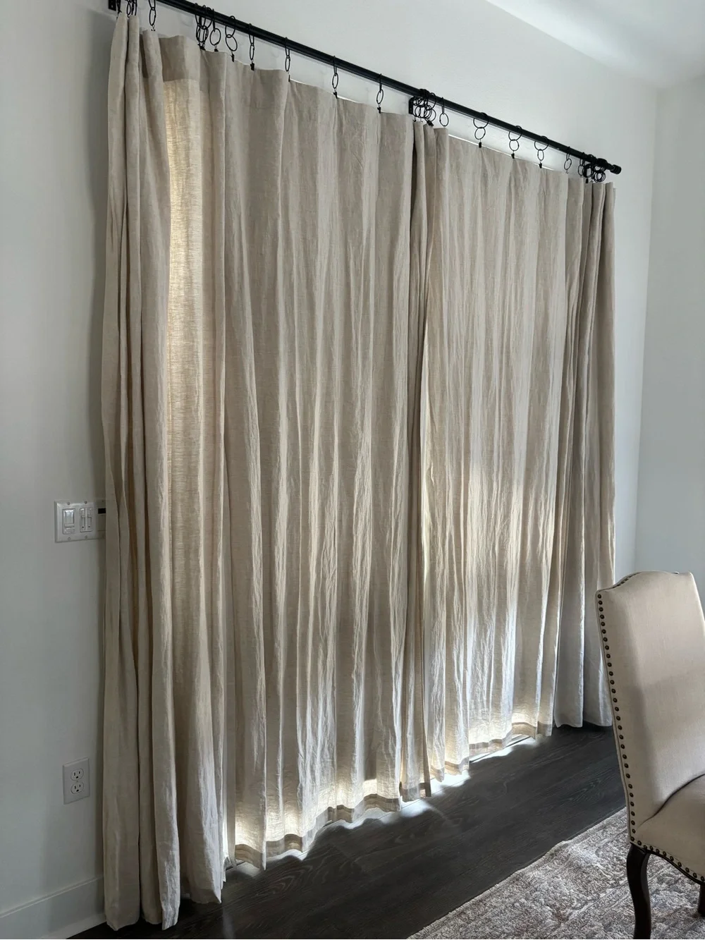 🍃🦋 West Elm European Flax Linen Light Filtered Curtains 4 Panels